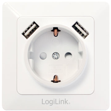 Wall outlet 230V with 2xUSB 2.1A