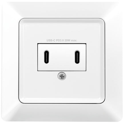 Wall outlet with 2xUSB-C PD 25W