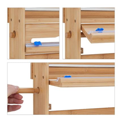 Wall roll holder with spice shelf