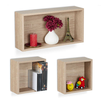 Wall shelf cube set of 3