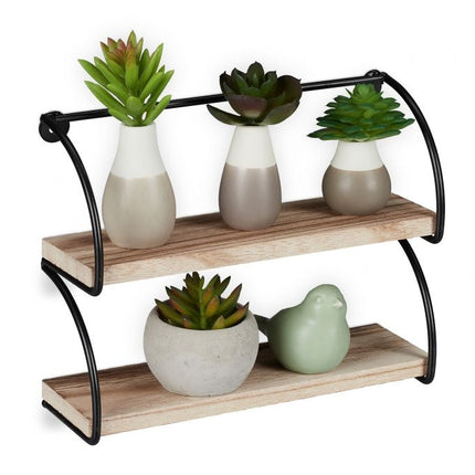 Wall shelf industrial style 2 shelves