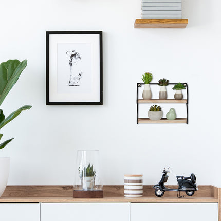 Wall shelf industrial style 2 shelves