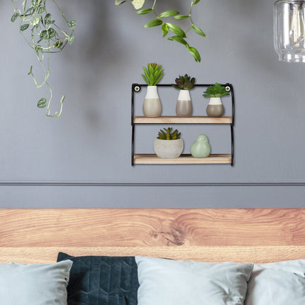 Wall shelf industrial style 2 shelves