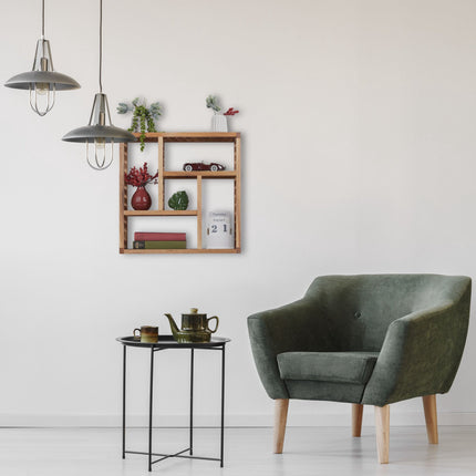 Wall shelf with 5 compartments