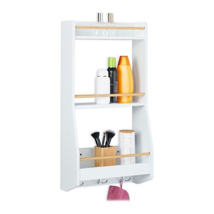 Wall shelf with 6 hooks