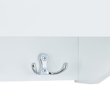 Wall shelf with 6 hooks