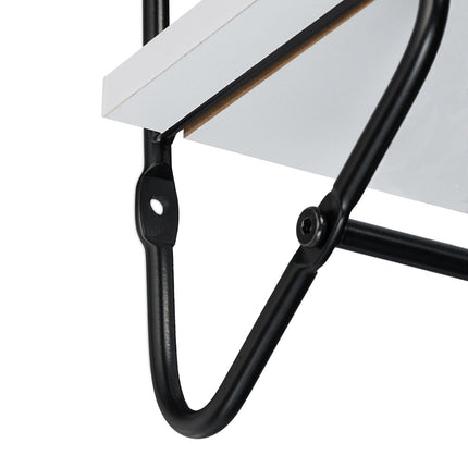Wall shelf with hook bar