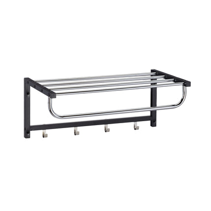 Wall shelf with hook strip