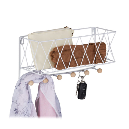 Wall shelf with hook strip