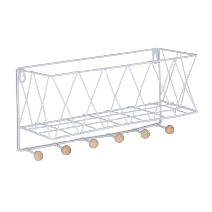 Wall shelf with hook strip