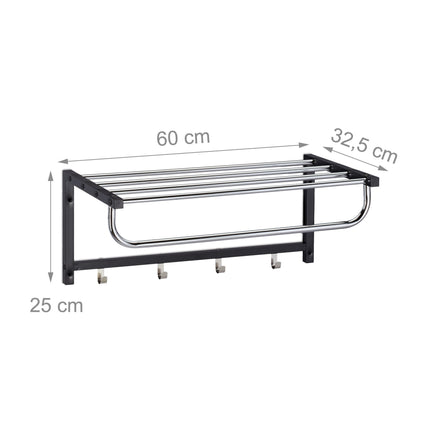 Wall shelf with hook strip