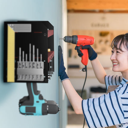 Wall tool storage 4 cordless screwdrivers