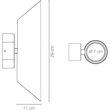 Wally Wall lamp Up/Down 2 x5W 2x350lm 3000K