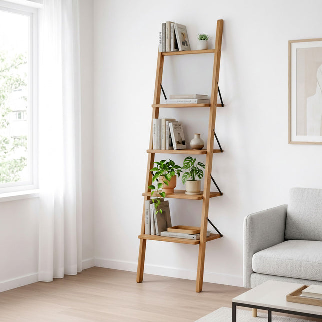 Ladderplank van walnoothout, 4-laags, schuin ontwerp, 180 cm