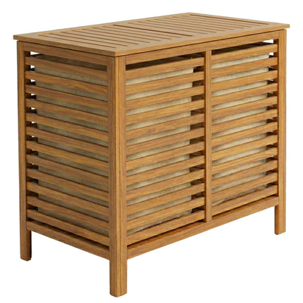 Walnut Laundry Hamper, 150L, 2 Compartments