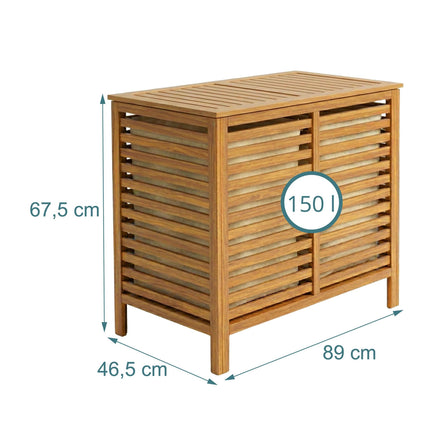 Walnut Laundry Hamper, 150L, 2 Compartments