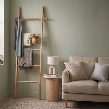 Walnut Towel Ladder, 5 Rungs, Natural Finish