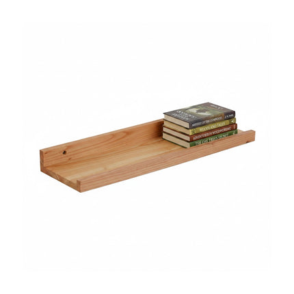 Walnut Wall Shelf, Narrow Picture Ledge With Lip