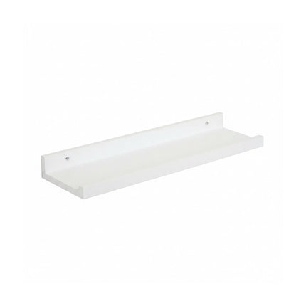 Walnut Wall Shelf Picture Ledge, Narrow With Raised Lip