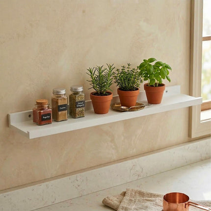 Walnut Wall Shelf, Picture Ledge With Raised Edge