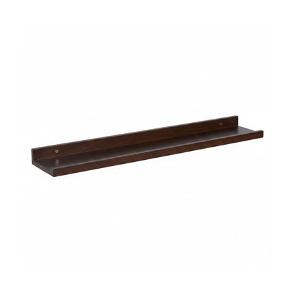 Walnut Wall Shelf, Picture Ledge With Raised Lip