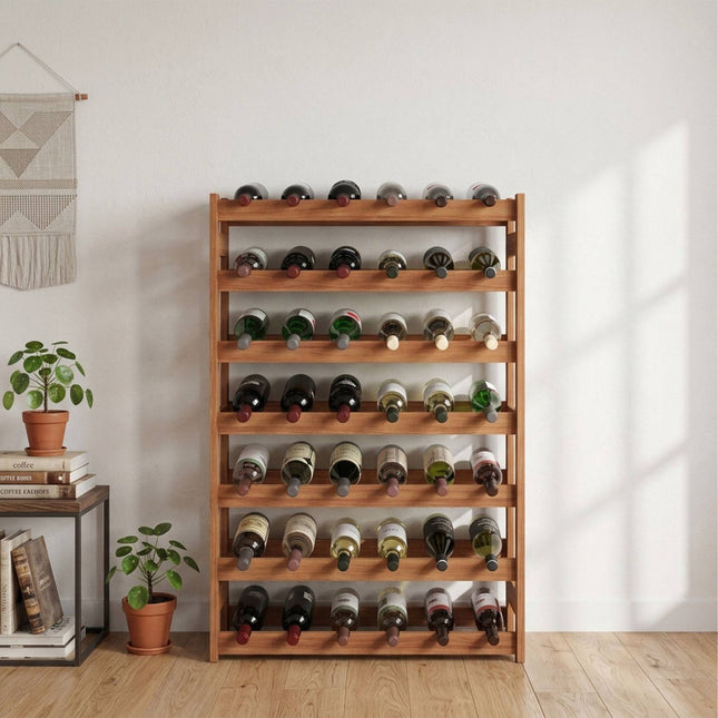 Walnut Wine Rack – Horizontal Bottle Holder for Wine