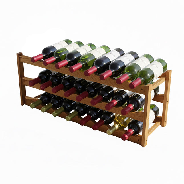 Walnut Wine Rack for 24 Bottles