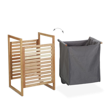 Walnut laundry basket with lid