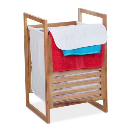 Walnut laundry basket with lid