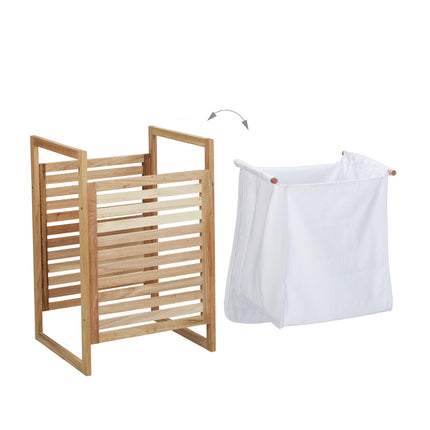 Walnut laundry basket with lid