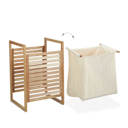 Walnut laundry basket with lid