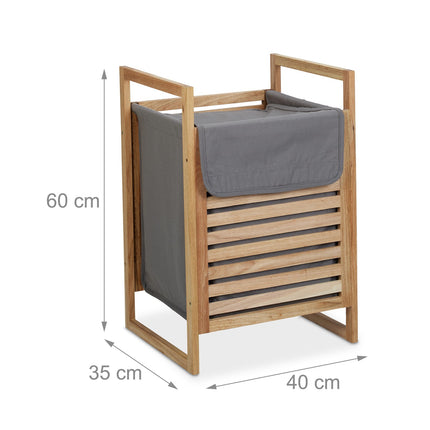 Walnut laundry basket with lid