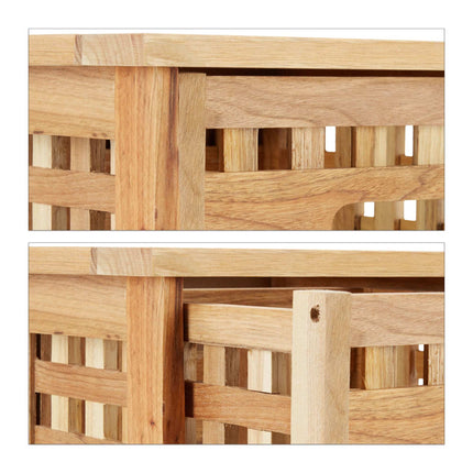 Walnut side table with 2 drawers