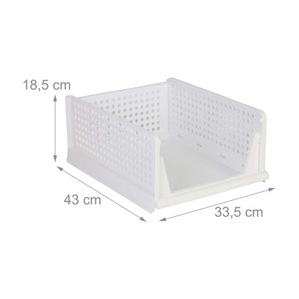Wardrobe Organiser Set, 5 Stackable White Boxes