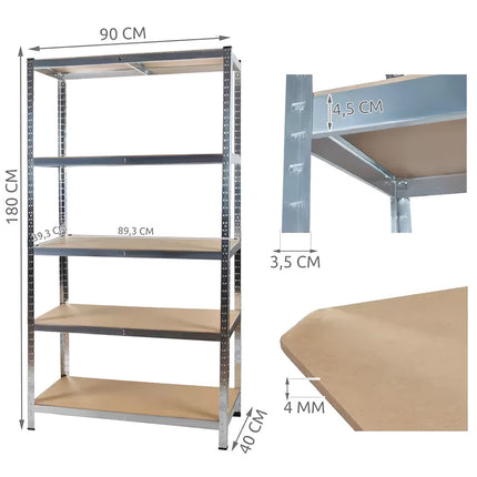 Warehouse shelf 180x90x40 Malatec 23768