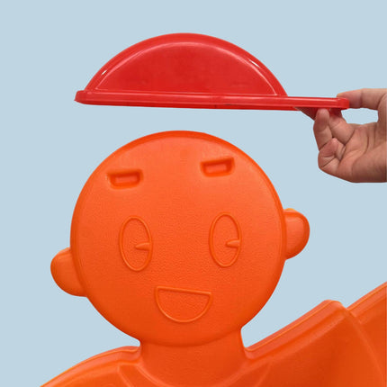 Warning Figure for Kids with Red Flag