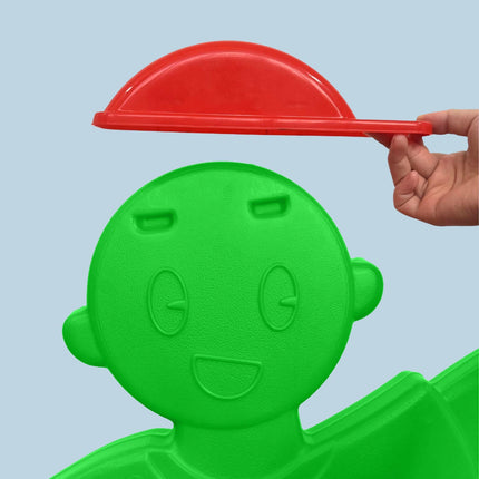 Warning Figure for Kids with Red Flag