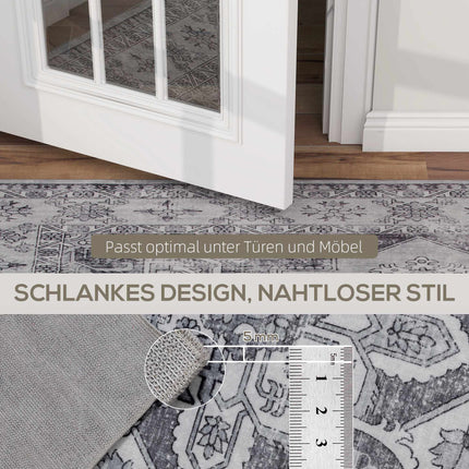 Washable Non-Slip Flannel Rug, 230x160cm, Gray