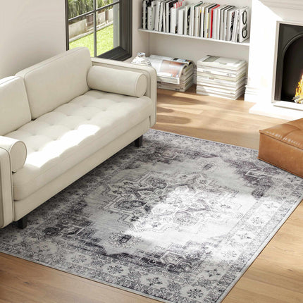 Washable Non-Slip Flannel Rug, 230x160cm, Gray