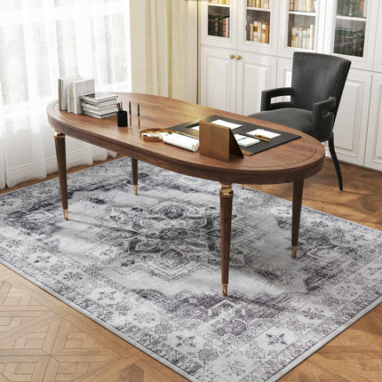 Washable Non-Slip Flannel Rug, 230x160cm, Gray