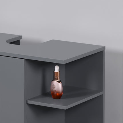 Washbasin Cabinet with Door & 6 Open Shelves