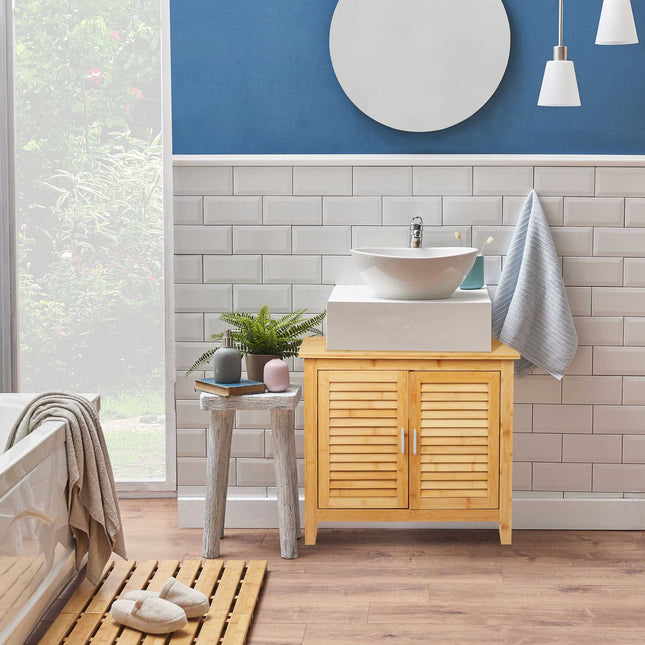 Washbasin base cabinet in bamboo