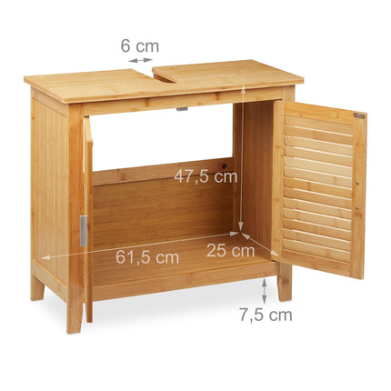 Washbasin base cabinet in bamboo