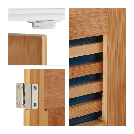 Washbasin cabinet with bamboo doors