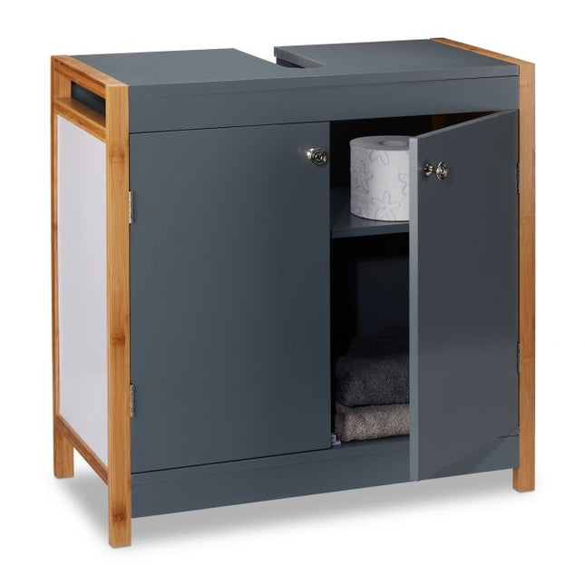 Washbasin cabinet with bamboo frame