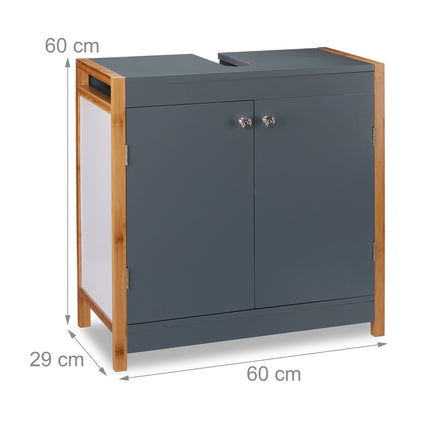 Washbasin cabinet with bamboo frame