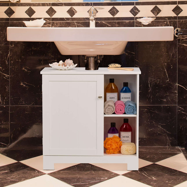 Washbasin cabinet with door & 4 compartments