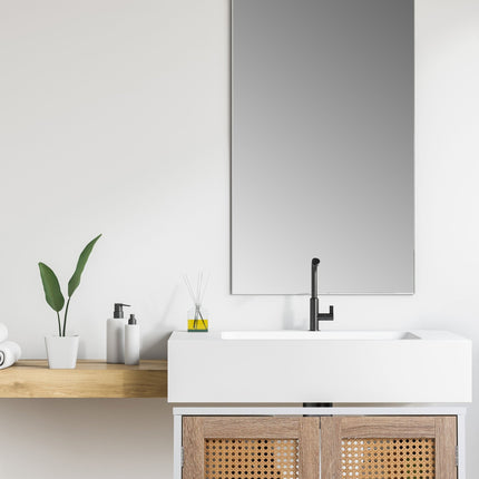 Washbasin cabinet with rattan doors