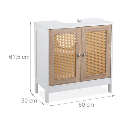 Washbasin cabinet with rattan doors