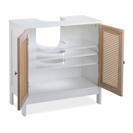 Washbasin cabinet with rattan doors